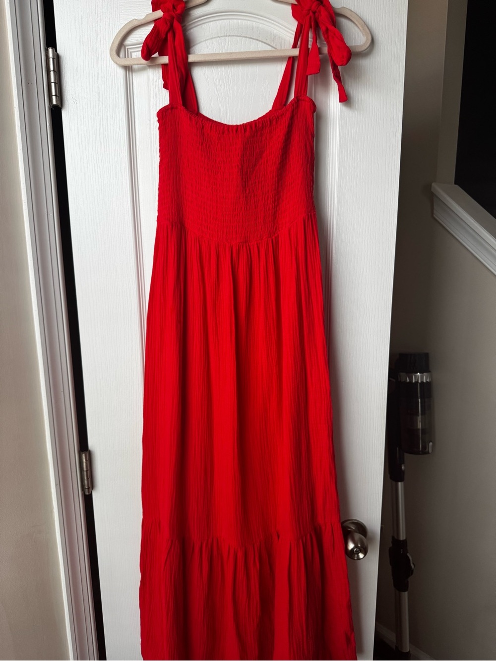 BB Dakota Orange/ red Maxi Dress with Tie Straps